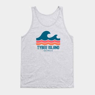 Tybee Island Georgia Vintage Wave Tank Top